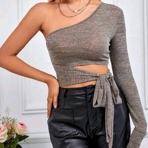 Tan Colored side tie top